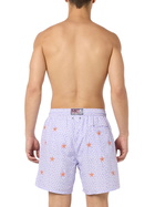 MC2 Saint Barth Man Lightweight Fabric Swim-shorts Lighting With Seastars Embroidery