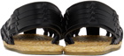 Saint Laurent Black Leather Sandals