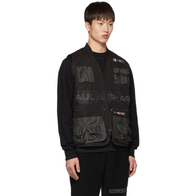 LQQK Studio for Paul and Shark Black Ripstop Military Vest