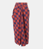The Row Esperanza draped cotton flannel maxi skirt