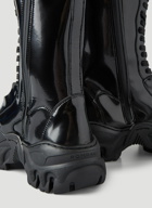 Patent Combat Boots in Black 