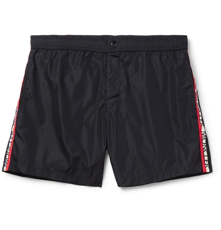 Photo: Moncler - Grosgrain-Trimmed Swim Shorts - Blue