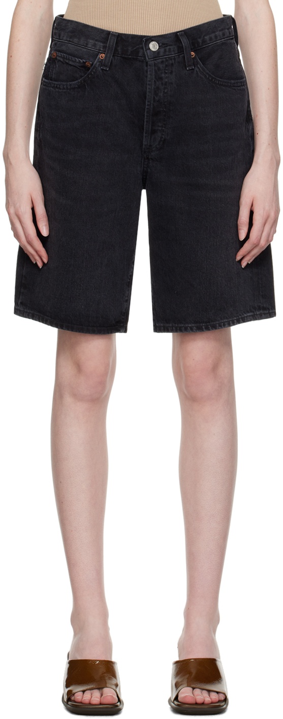 AGOLDE Black Low-Rise Denim Shorts AGOLDE