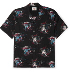 Flagstuff - Camp-Collar Printed Woven Shirt - Black