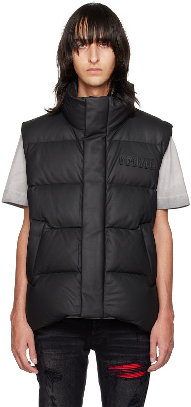 Photo: Mackage Black Quilted Leather Down Vest