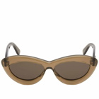 Loewe Eyewear Women's Cat-Eye Sunglasses in Dark Green 