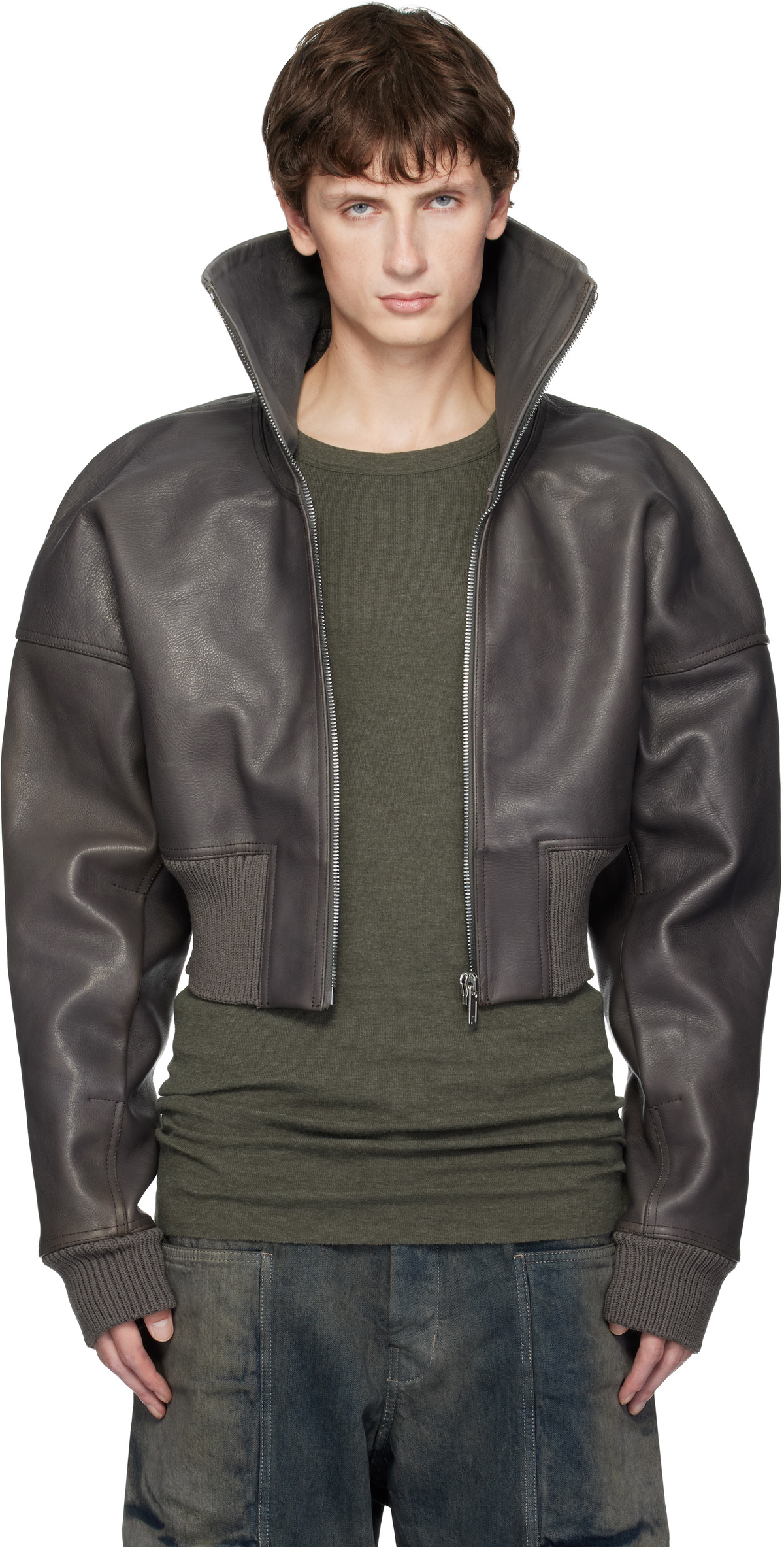 Rick Owens Black Leather Cyclops Biker Jacket Rick Owens