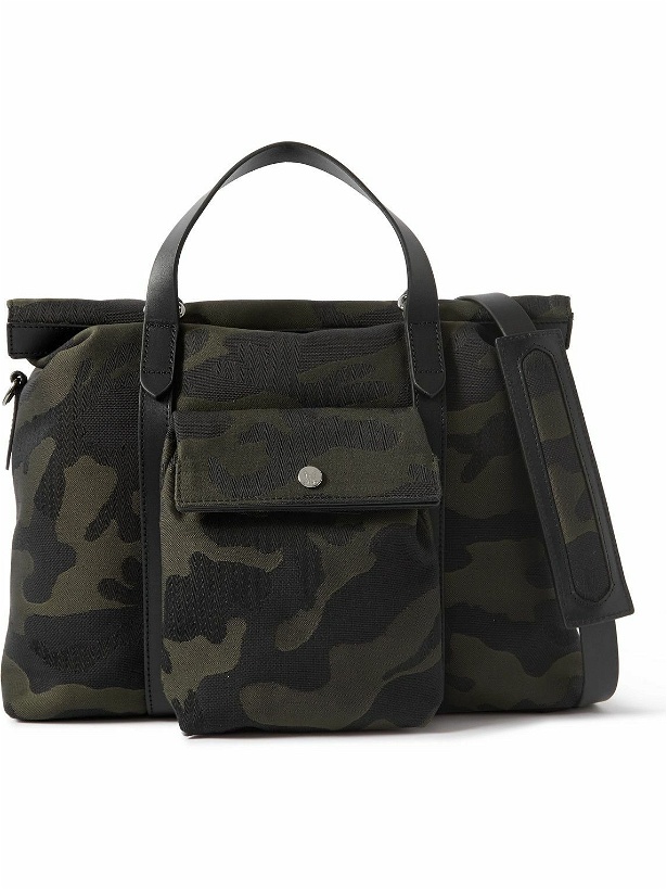 Photo: Mismo - Leather-Trimmed Camouflage-Jacquard Ripstop Weekend Bag