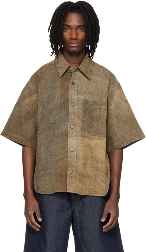 Photo: AGOLDE Brown Comfort Stretch Watson Denim Shirt