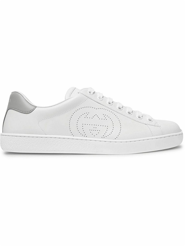 Photo: GUCCI - New Ace Perforated Leather Sneakers - White