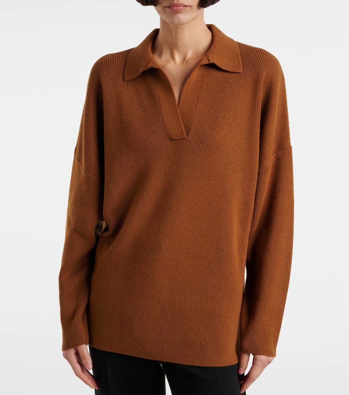 Fforme Louise wool and cashmere polo sweater