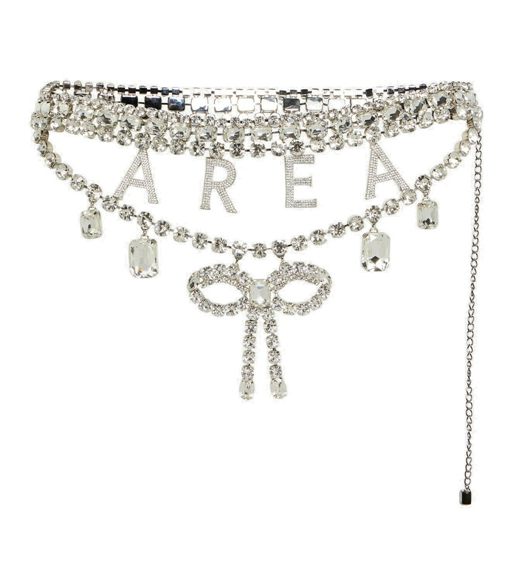 Photo: Area - Logo crystal-embellished belt