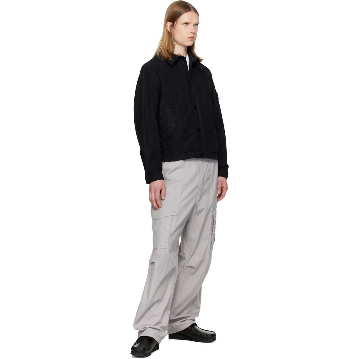 Stone Island Gray 3100017 All-Weather Cotton Canvas_S.I. Ghost Cargo Pants