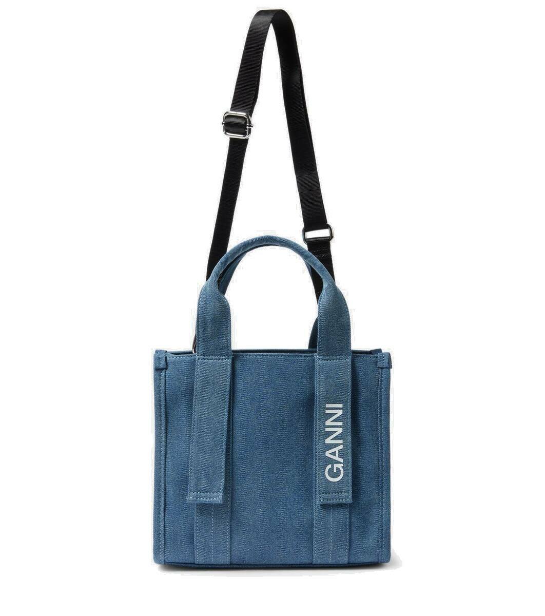 ★送料・関税込【GANNI】Small Easy Shopper Denim Tote Bag Ganni Small Easy Denim Shopper Tote Bag - Dark Navy | Garmentory