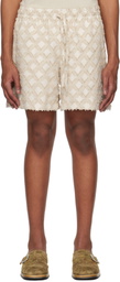 LE17SEPTEMBRE Beige Argyle Jacquard Shorts