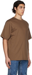 Juun.J Brown Overfit Graphic Half Sleeve T-Shirt