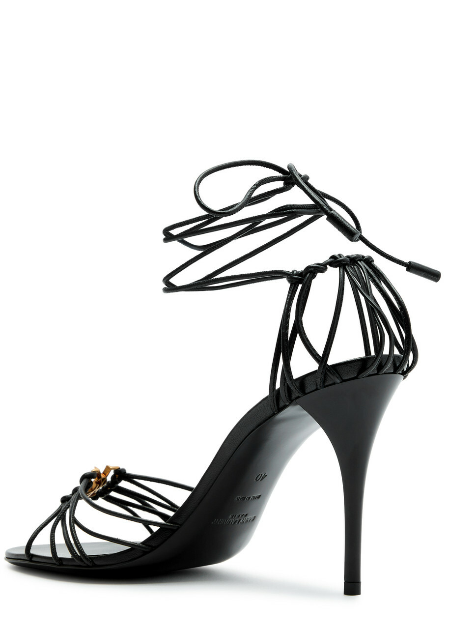 【Saint Laurent】JOTA SANDAL◆7634919QN00 $695 Saint Laurent Women's Black Jota Chain Toe-Ring Sandal