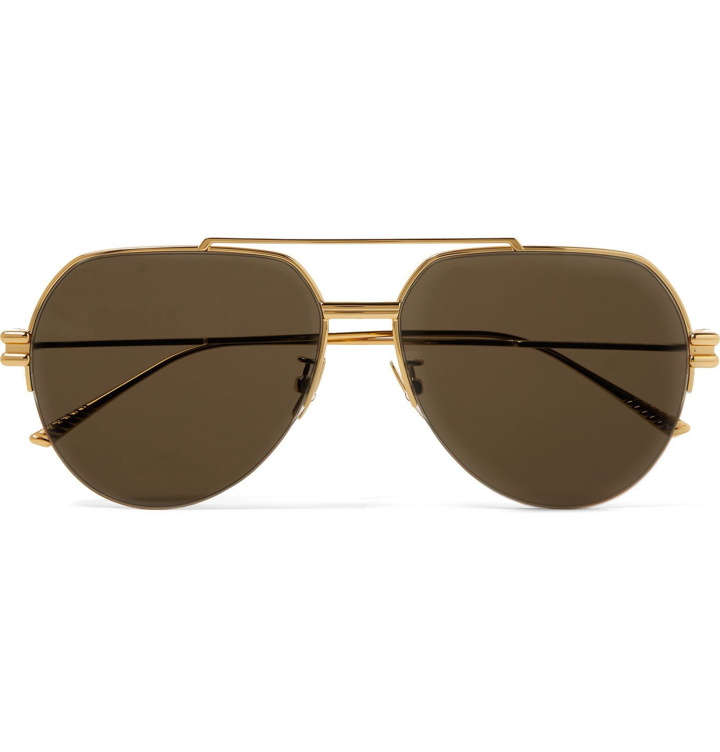 Photo: Bottega Veneta - Aviator-Style Gold-Tone Sunglasses - Gold