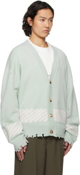 Feng Chen Wang Green Yu Zu Xie Ripped Jacquard Cardigan