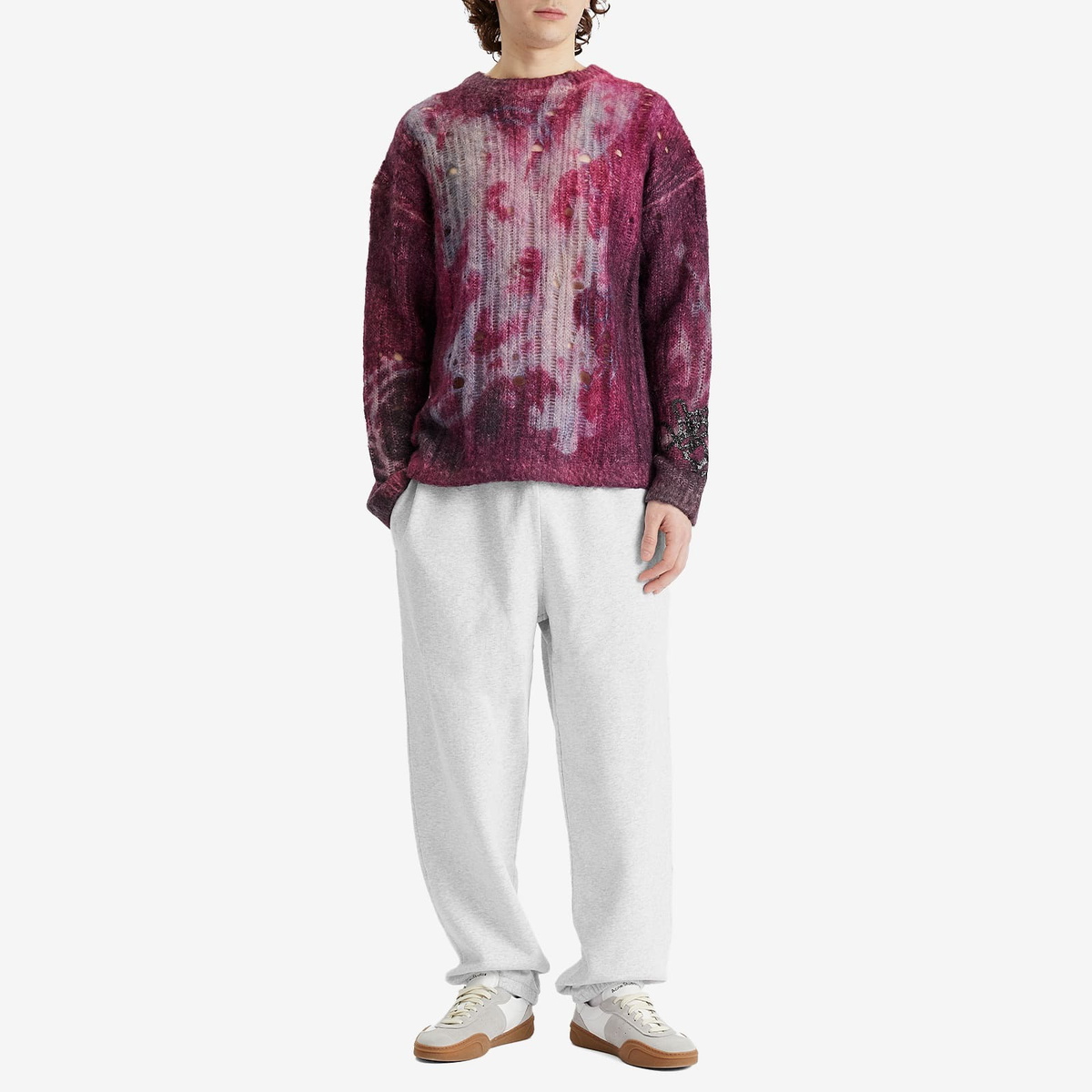 Acne Studios Men's Frack U X Melange Face Sweat Pants in Pale Grey Melange