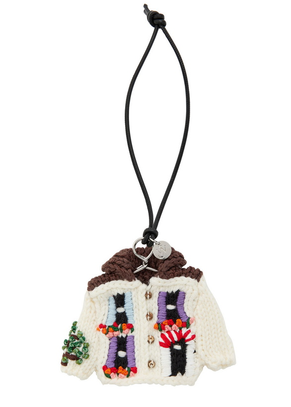Photo: JW Anderson House Cardigan Knitted bag Charm - Light Grey - One Size