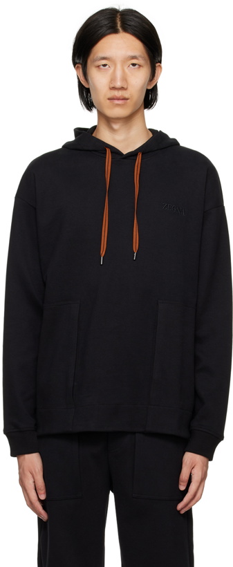 Photo: ZEGNA Black Essential Hoodie