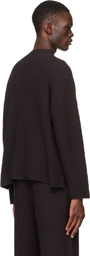 HOMME PLISSÉ ISSEY MIYAKE Brown Rustic Knit Sweater