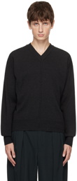 LEMAIRE Black V-Neck Sweater