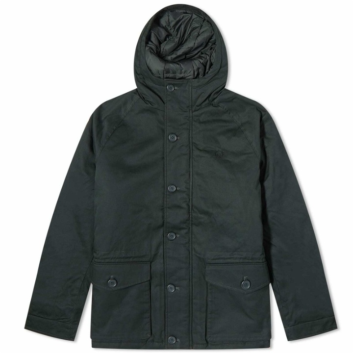 Photo: Fred Perry Men's Short Snorkel Parka Jacket in Night Green