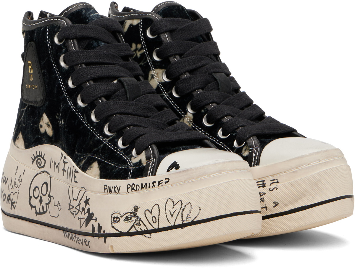 R13 Black Kurt High Top Sneakers