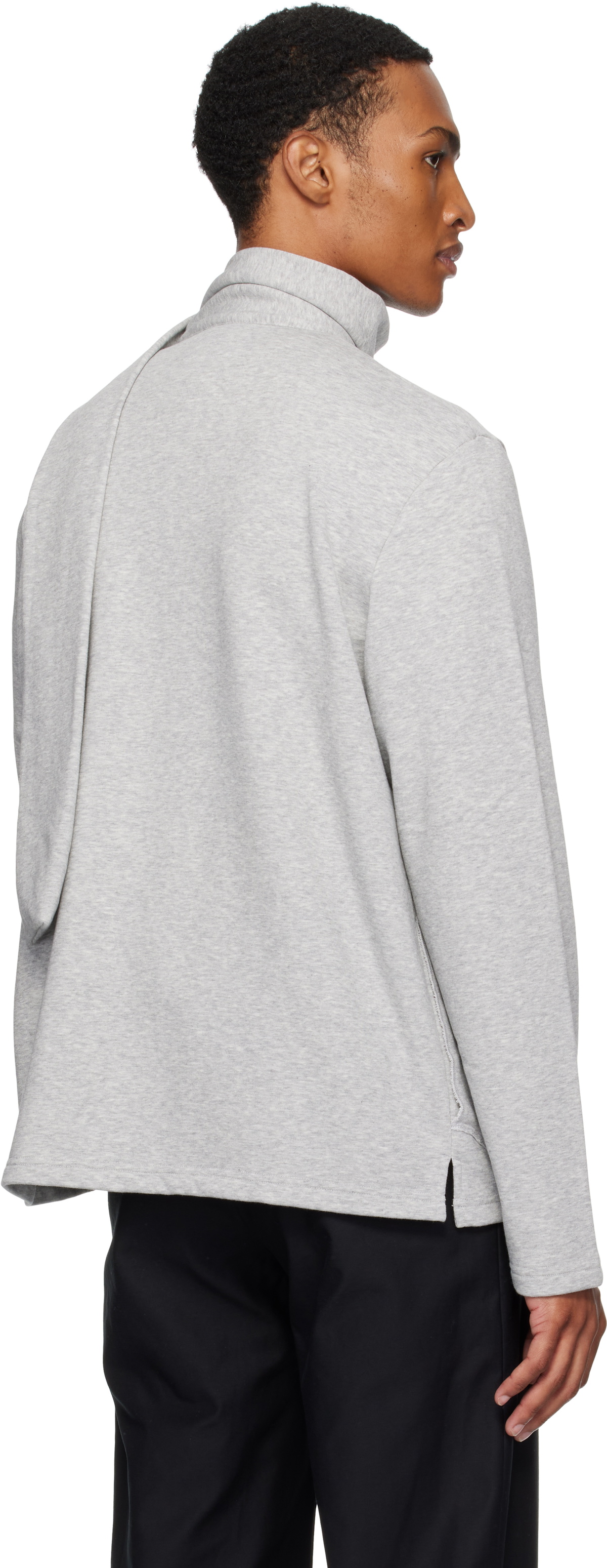 MM6 Maison Margiela Gray Long Sleeve Scarf Sweatshirt