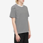 Nanamica Men's CoolMax Stripe T-Shirt in Navy And White