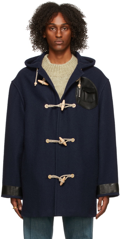 Photo: Maison Margiela Navy Wool Kaban Coat