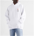 Balenciaga - Oversized Logo-Embroidered Loopback Cotton-Jersey Hoodie - White