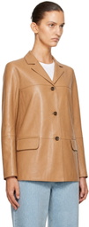 Loulou de Saison Tan NARI Straight Leather Jacket