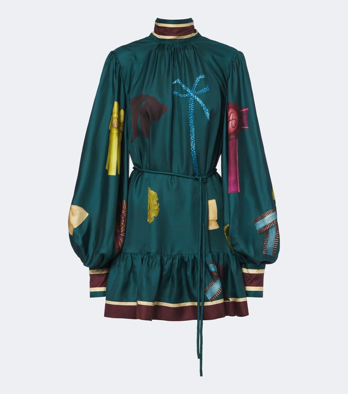 Alémais Rosette printed silk twill minidress