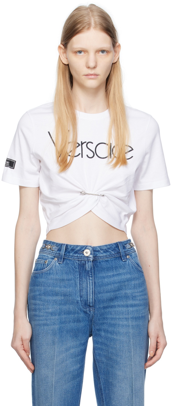 Versace White Safety Pin T-Shirt Versace