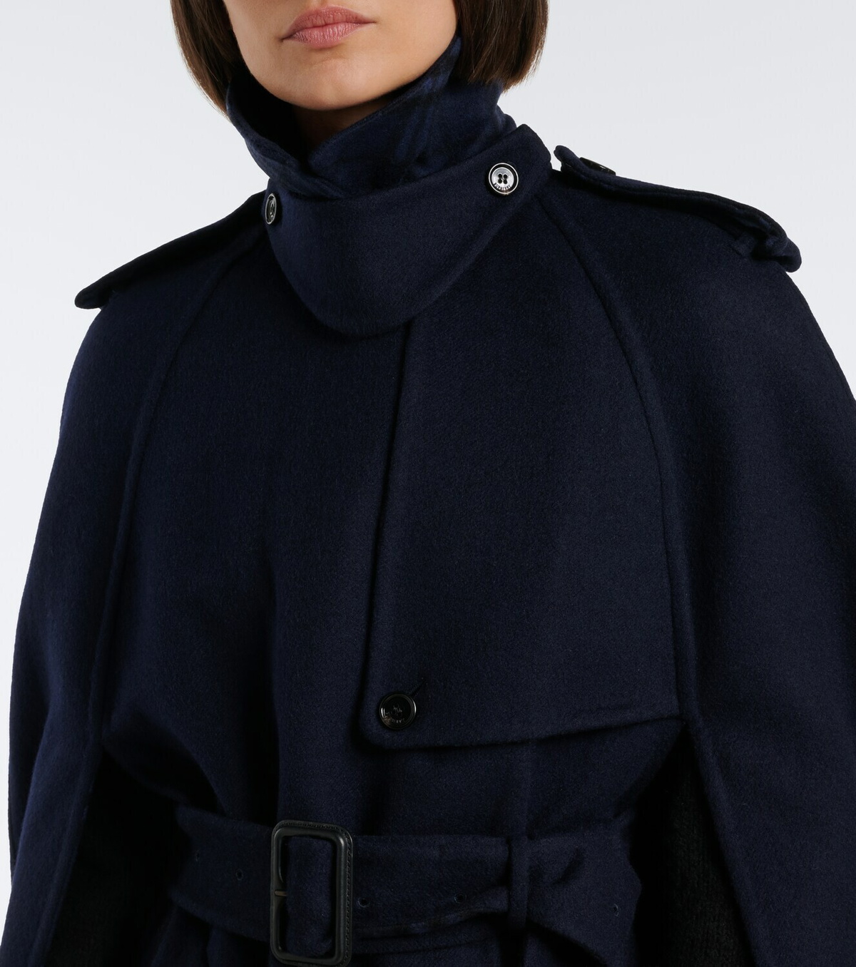 Burberry Burberry Check belted wool cape