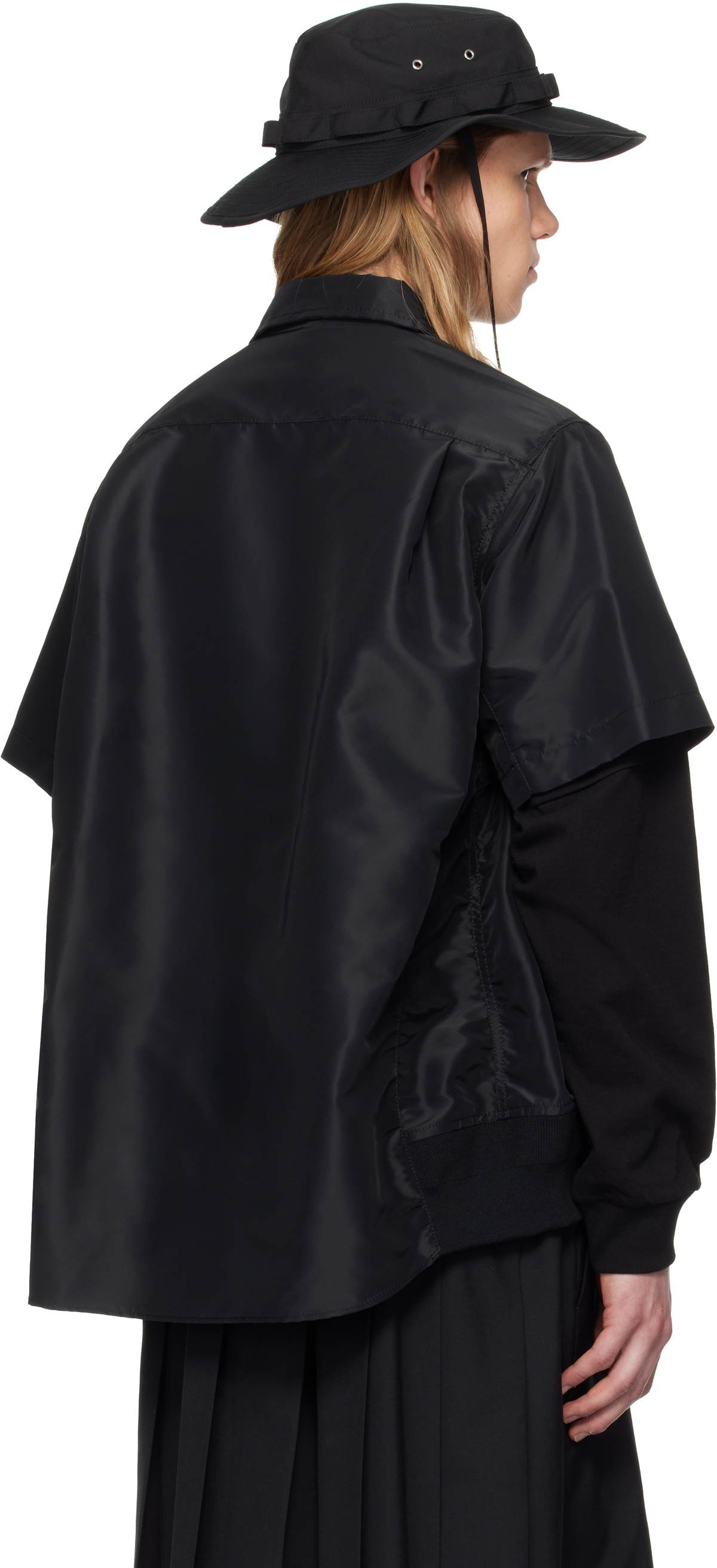 sacai Black Nylon Twill Shirt Sacai