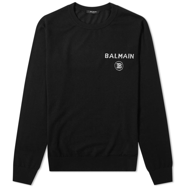 Photo: Balmain B Logo Crew Knit