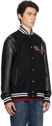 Balmain Black Paneled Bomber Jacket