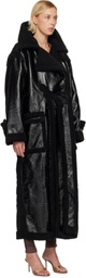 Ottolinger Black Oversized Split Faux-Shearling Coat