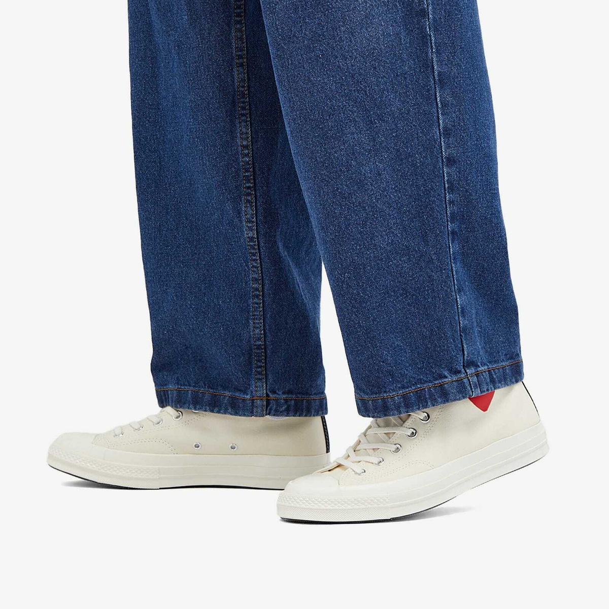 Comme des Garçons Play Men's x Converse Chuck Taylor Red Heart 197 Sneakers in White
