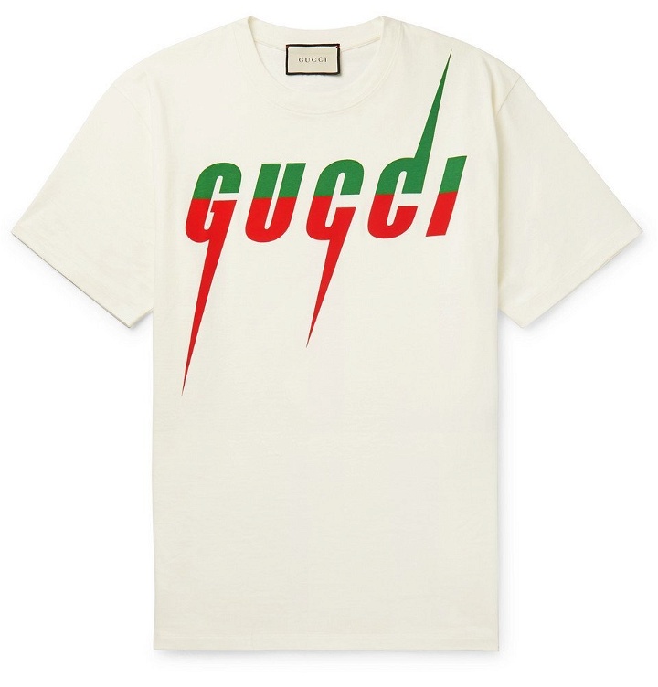 Photo: Gucci - Oversized Logo-Print Cotton-Jersey T-Shirt - White