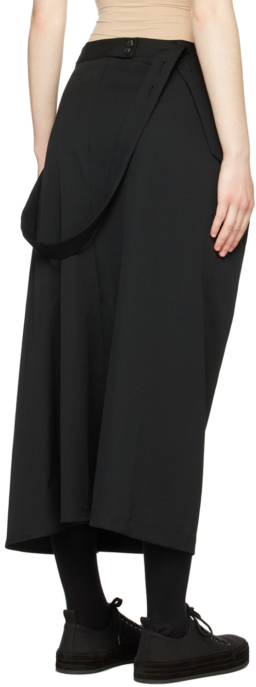 Regulation Yohji Yamamoto Black Wool Midi Skirt Regulation Yohji Yamamoto