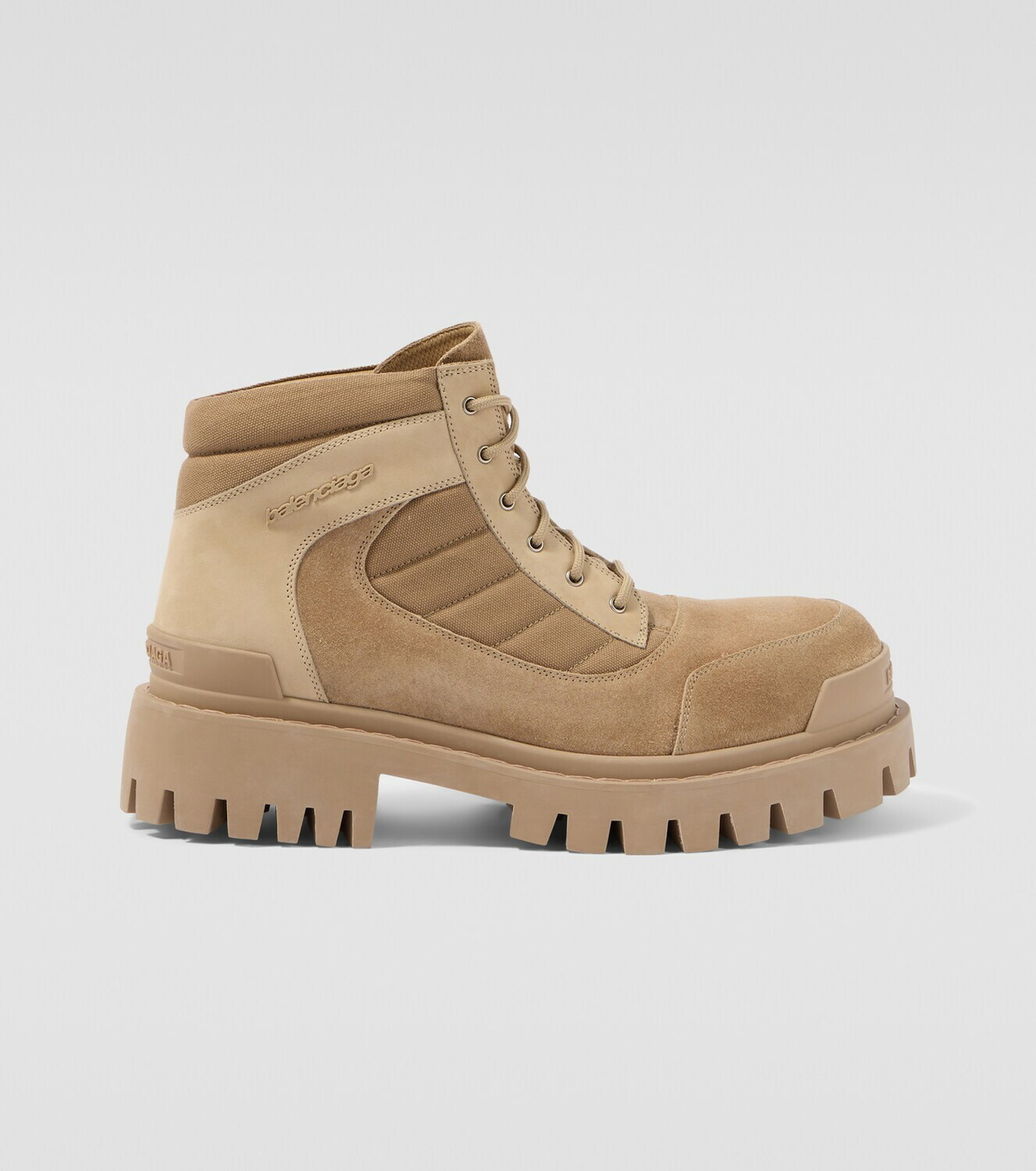 Balenciaga Combat Strike suede-trimmed lace-up boots