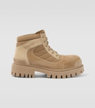 Balenciaga Combat Strike suede-trimmed lace-up boots