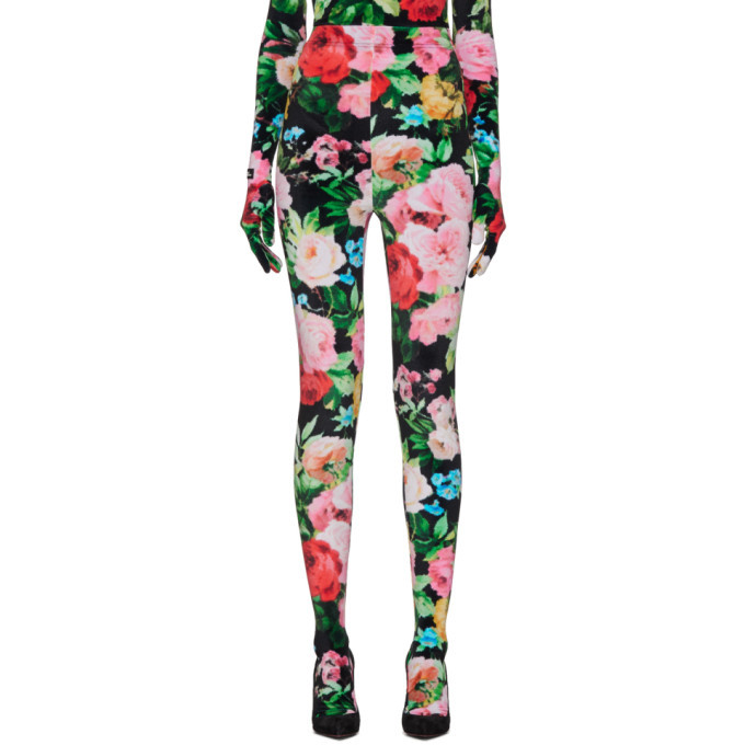 Richard Quinn Black Floral Leggings