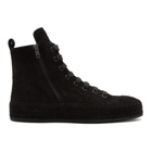 Ann Demeulemeester Black Suede High-Top Sneakers