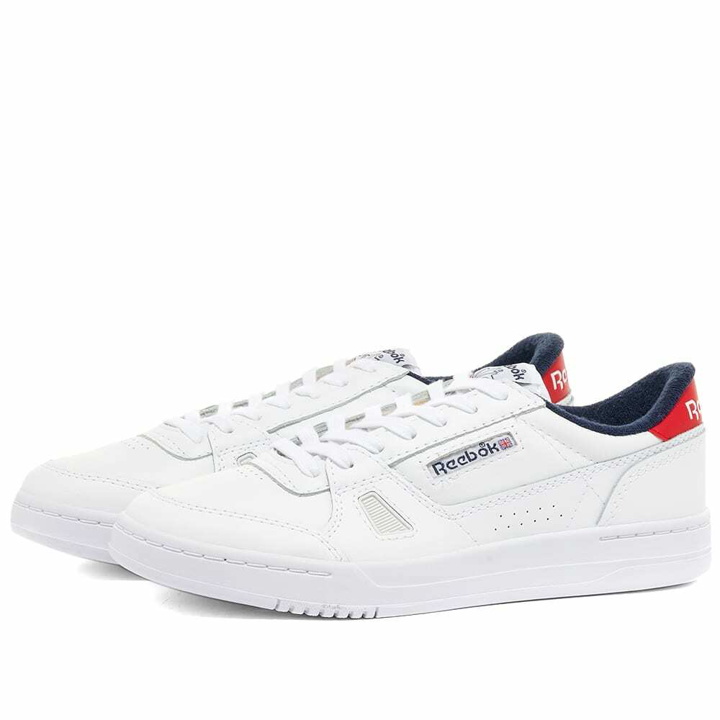 Photo: Reebok Men's LT Court Sneakers in White/Navy/Red